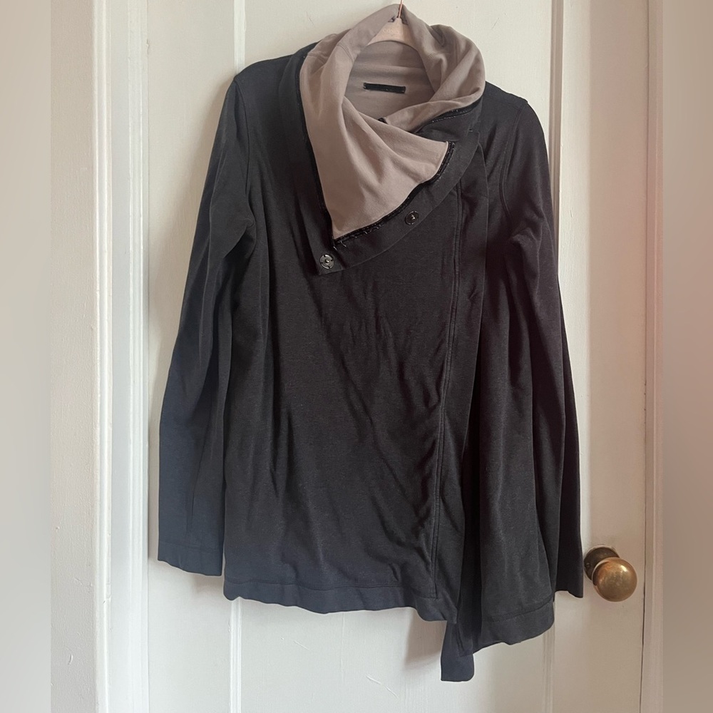 Lululemon Savasana Wrap Charcoal Ombre Dip Dye Sweater I Size 6